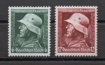 Michel Nr. 569y - 570y, Heldengedenktag postfrisch.